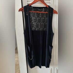 THE KOOPLES Black Sleeveless Lace cardigan